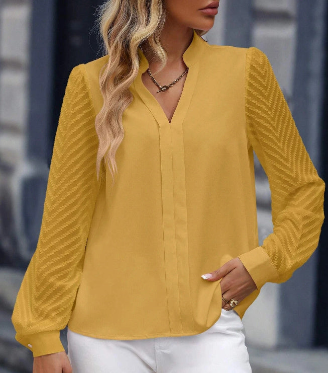 Early Autumn V-neck Lace Long-sleeved Shirt apparels & accessories