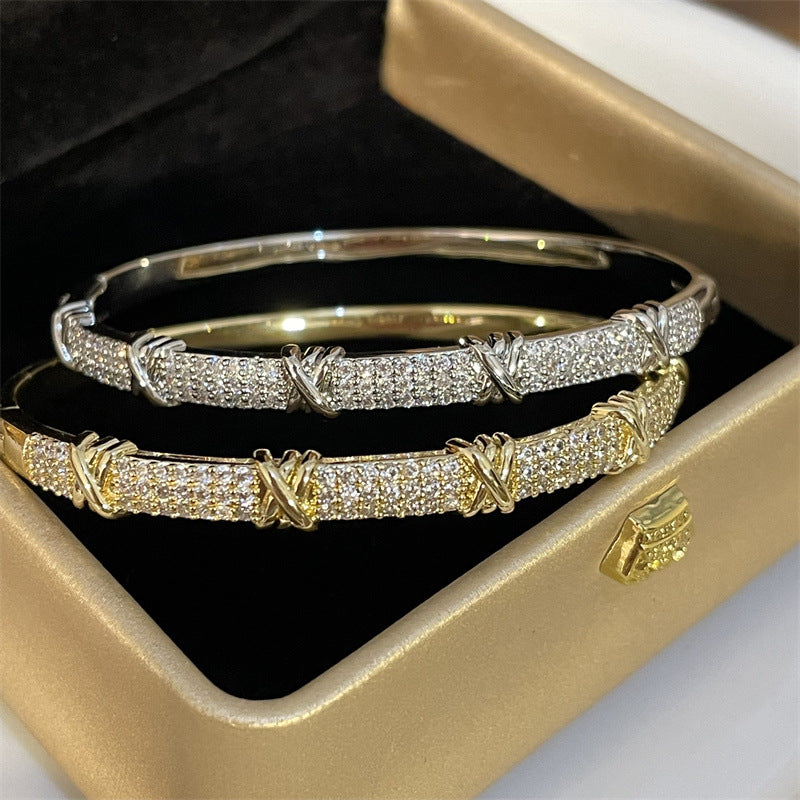 Light Luxury Full Diamond Bamboo Bracelet For Women Jewelry