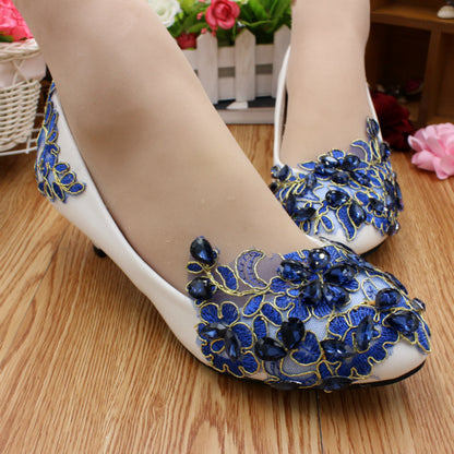 Women's Fashion Low Heel Soft Leather Wedding Bridesmaid Shoes Shoes & Bags