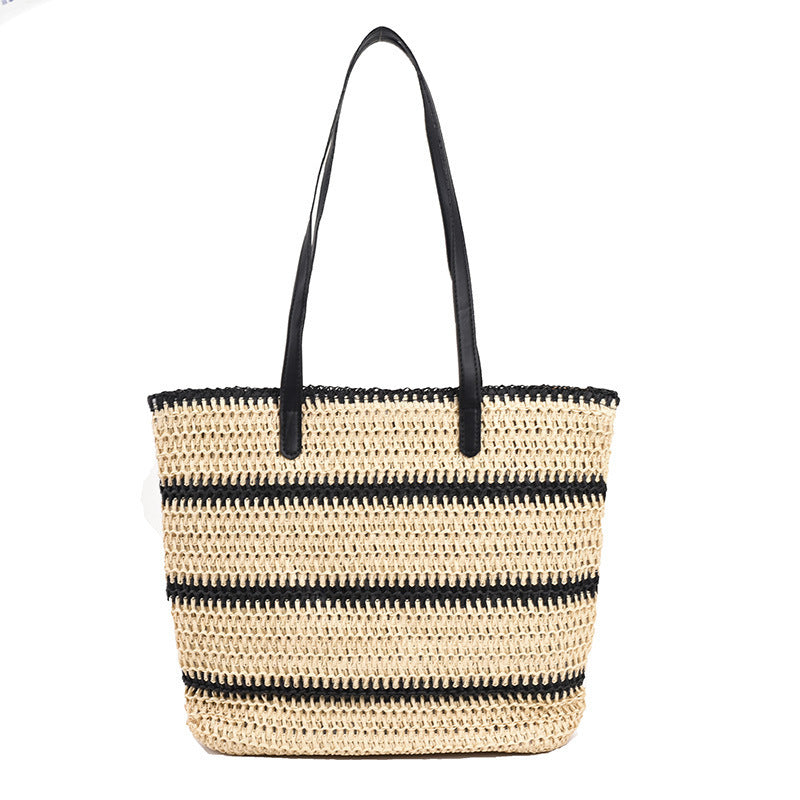 Striped Large Capacity Casual Handbag Summer Straw Bags Accessories for women