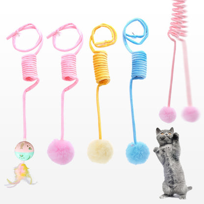 Cat Toy Self-Hi Sucker Spring Rabbit Hair Ball Interactive Play Pet Supplies Interactive Toys Pet toys