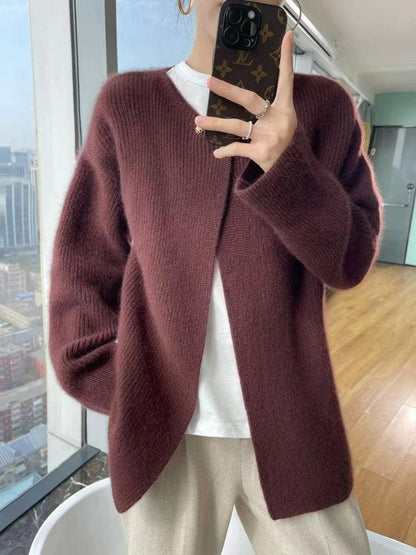 All-matching Wool Knit Cardigan apparels