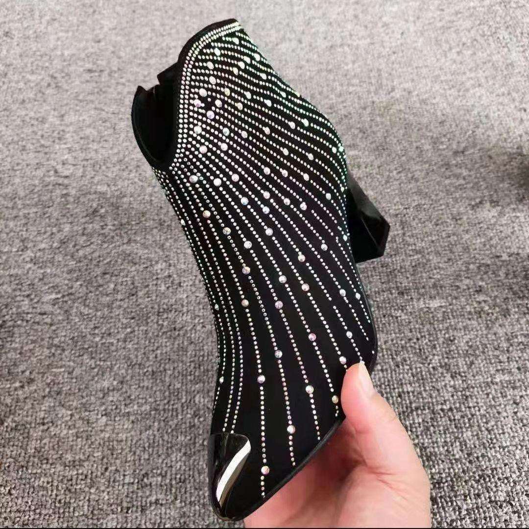 Anti-collision High Heel Rhinestone Booties Women Shoes & Bags