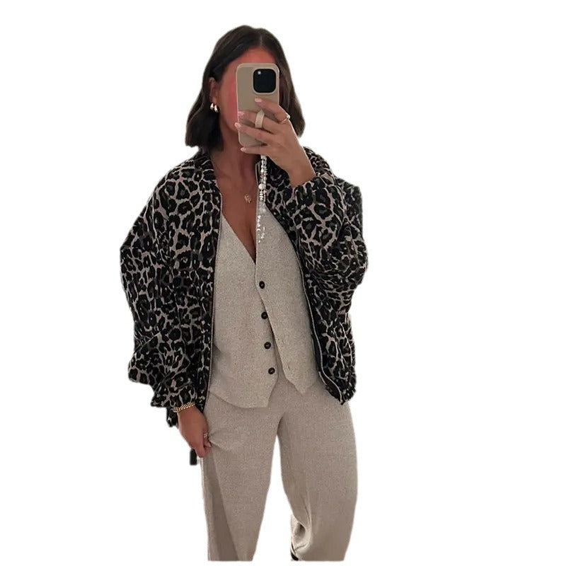 Leopard Print Printed Jacket Coat apparels & accessories