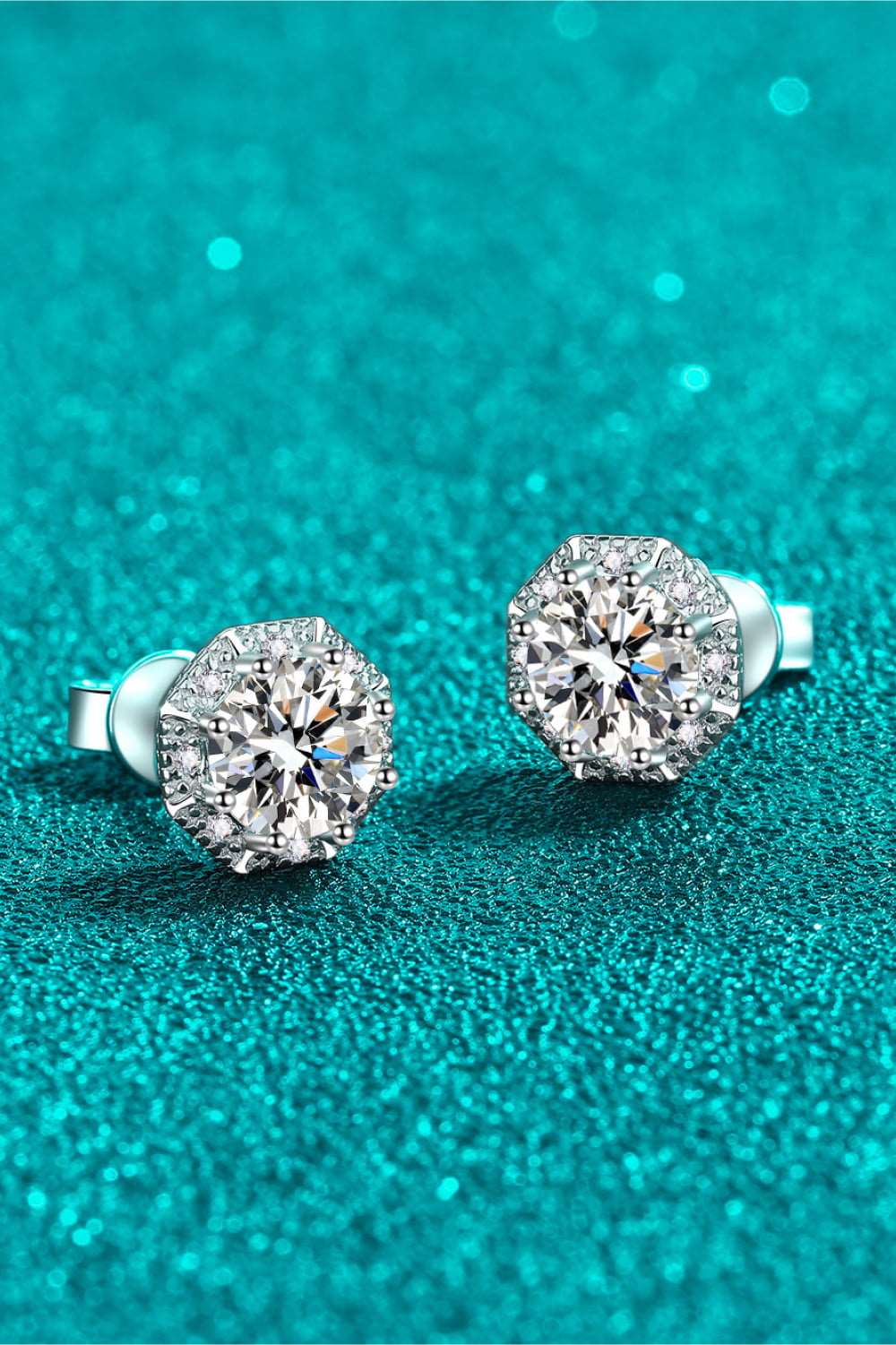 2 Carat Moissanite 925 Sterling Silver Stud Earrings apparel & accessories