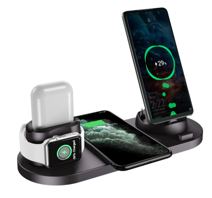 Wireless Charger For IPhone Watch 6 In 1 Fast Charging Dock Station HOME