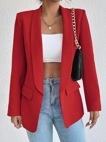 Shawl Collar Long Sleeve Blazer Accessories for women