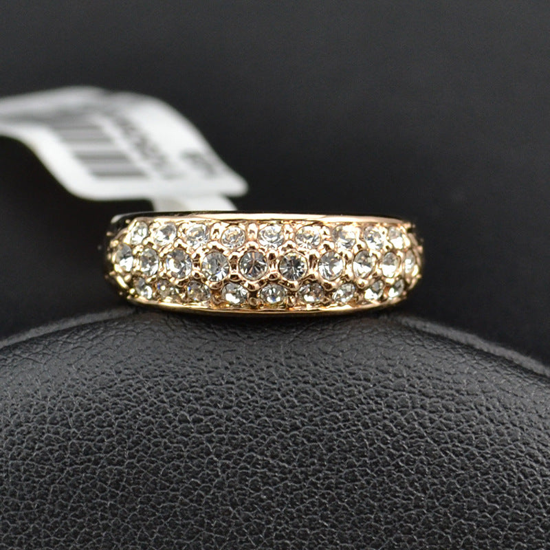 Women's Simple Fashion Pave Spot Drill Ring Jewelry