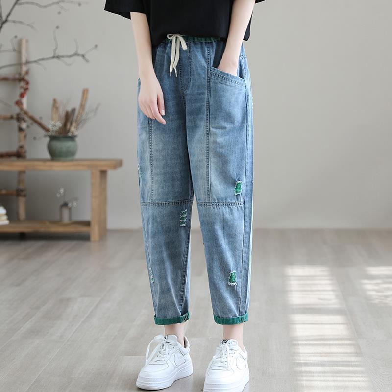 Women's Summer Fashion Ripped Ninth Jeans apparel & accessories