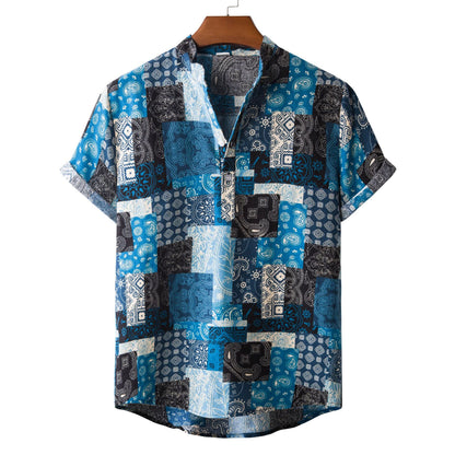 Men's Versatile Casual Linen Floral Shirt apparel & accessories