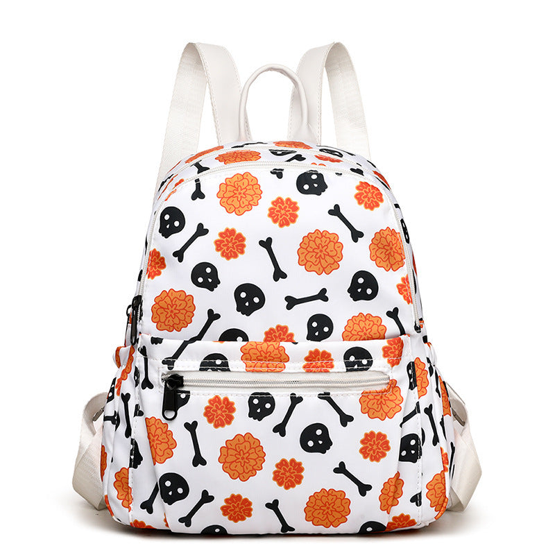 Halloween Skull Print Backpack For Women halloween