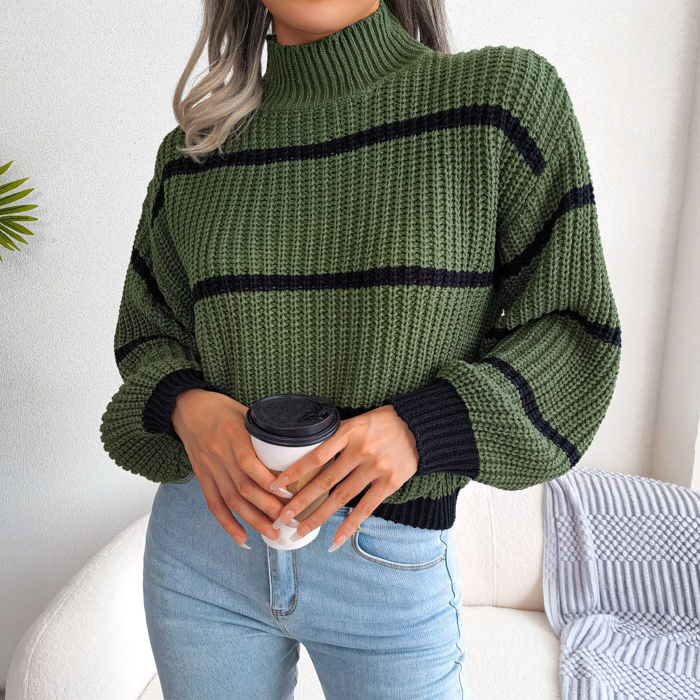 Knitted Sweater Half Turtleneck Pullover Sweater apparels & accessories