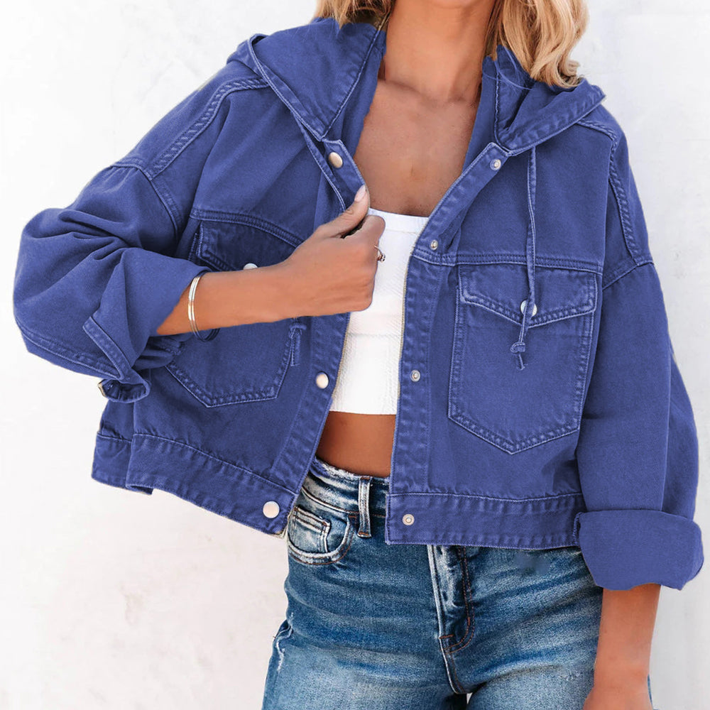 Hooded Dropped Shoulder Denim Jacket apparel & accessories