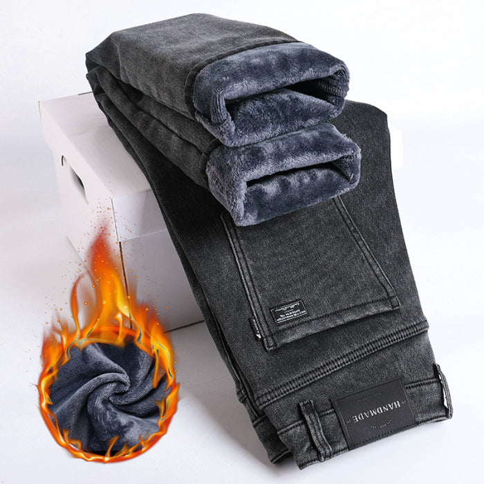 Men's Fleece-lined Thick Jeans apparels & accessories