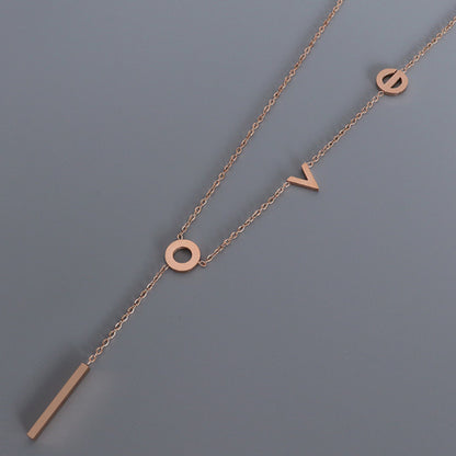 Titanium Steel Letter Necklace apparel & accessories