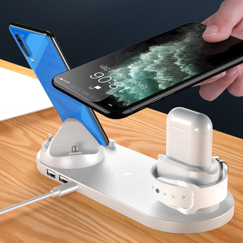 Wireless Charger For IPhone Watch 6 In 1 Fast Charging Dock Station HOME