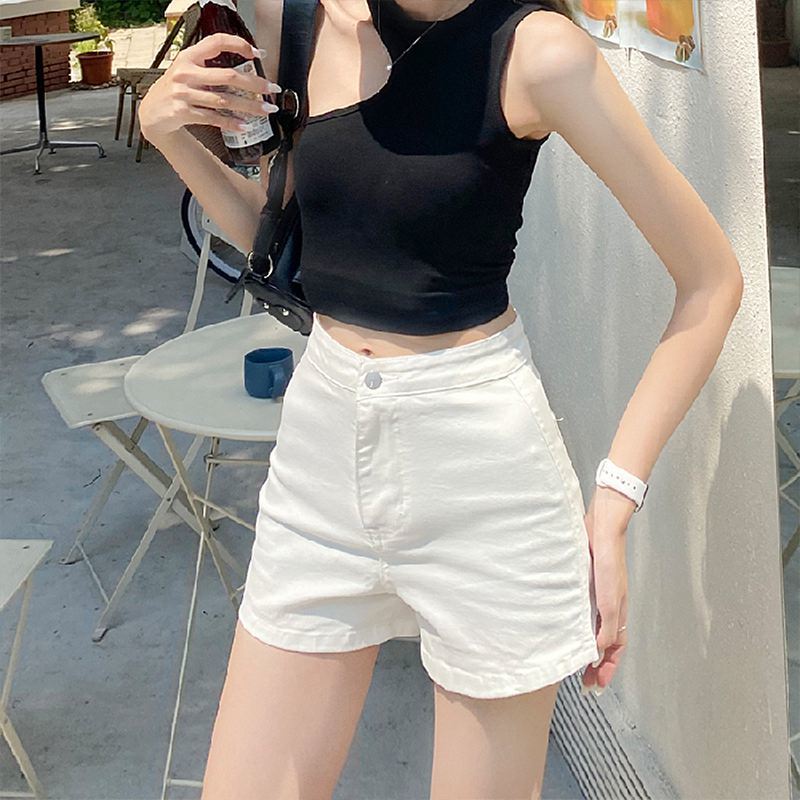 Denim Shorts High Waist Women's Hot Girl Elastic High Tight Slimming Sheath apparel & accessories