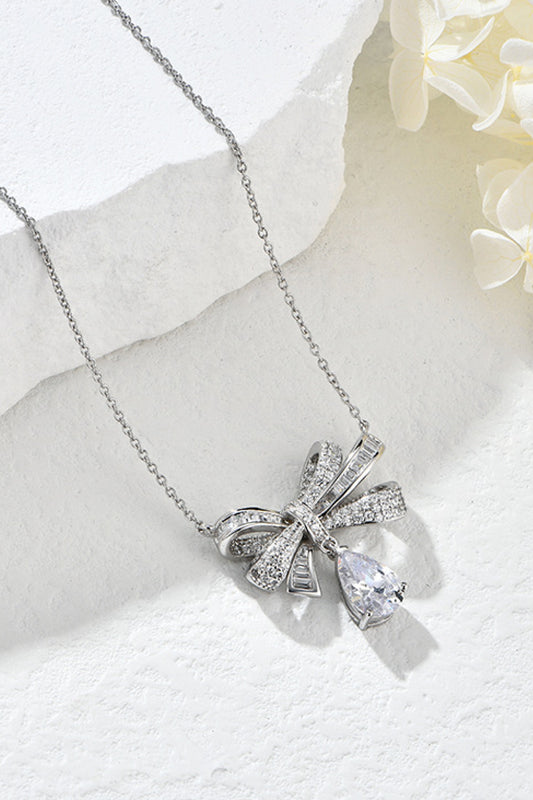 Teardrop Shape 925 Sterling Silver Zircon Pendant Necklace apparel & accessories