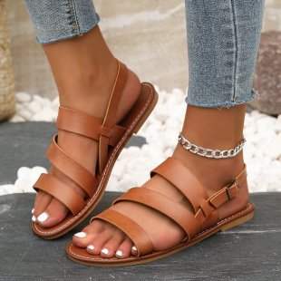 Fashion Round Toe European And American Beach Roman Women's Sandals Shoes & Bags