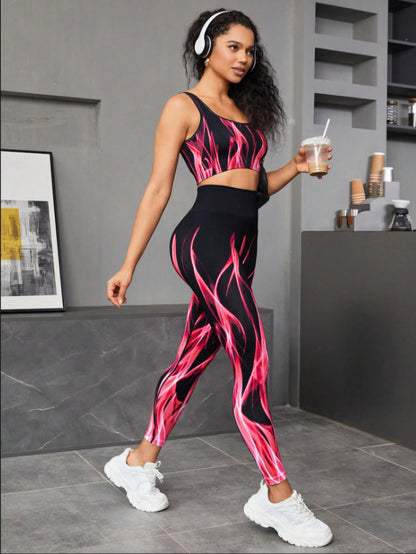 Seamless Gradient High Elastic Sports Bra Blouse And Pants apparels & accessories