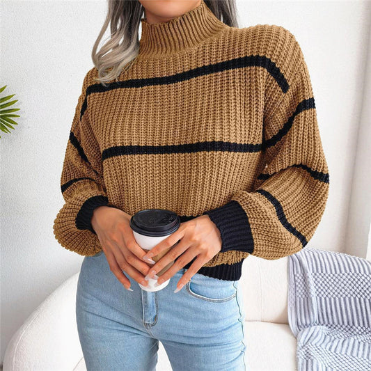 Knitted Sweater Half Turtleneck Pullover Sweater apparels & accessories