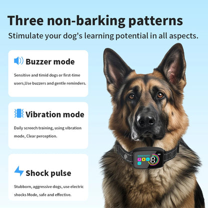 Smart Automatic Anti Barking Dog Collar Rechargeable Bark Stopper Stop Barking HD Digital Display IP67 Waterproof Collar For Dogs Pet Products Dog Leash