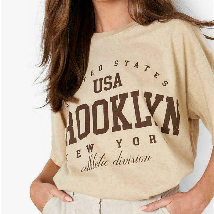 Summer Women's Simple Casual Round Neck Short Sleeves Printed T-shirt apparel & accessories