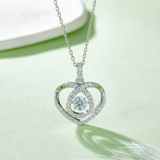 Moissanite 925 Sterling Silver Heart Shape Necklace apparel & accessories