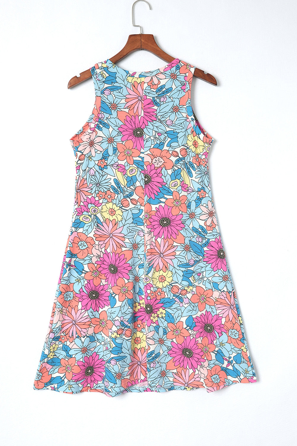 Floral Round Neck Sleeveless Dress apparel & accessories