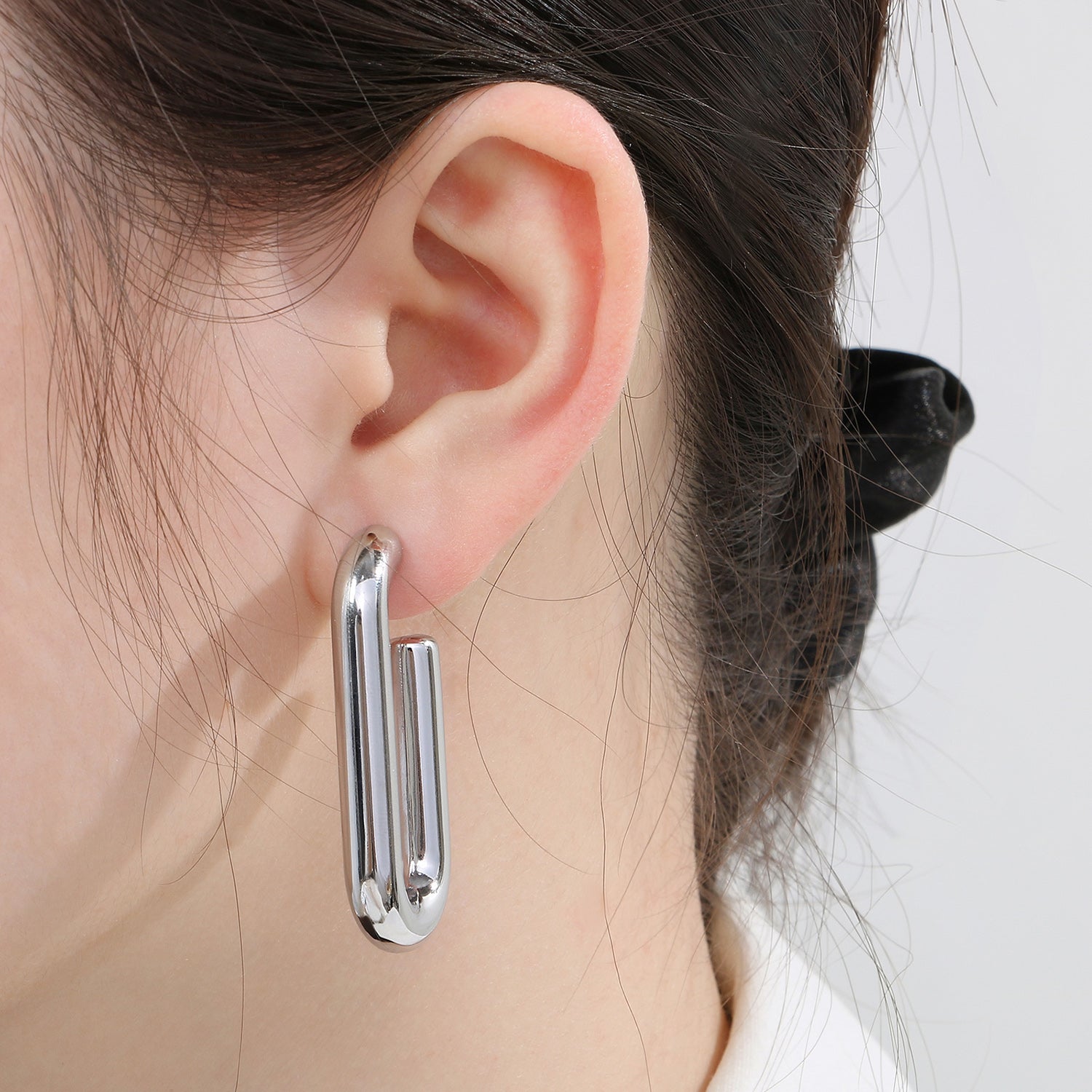 Stainless Steel Hinged Hoop Earrings apparel & accessories