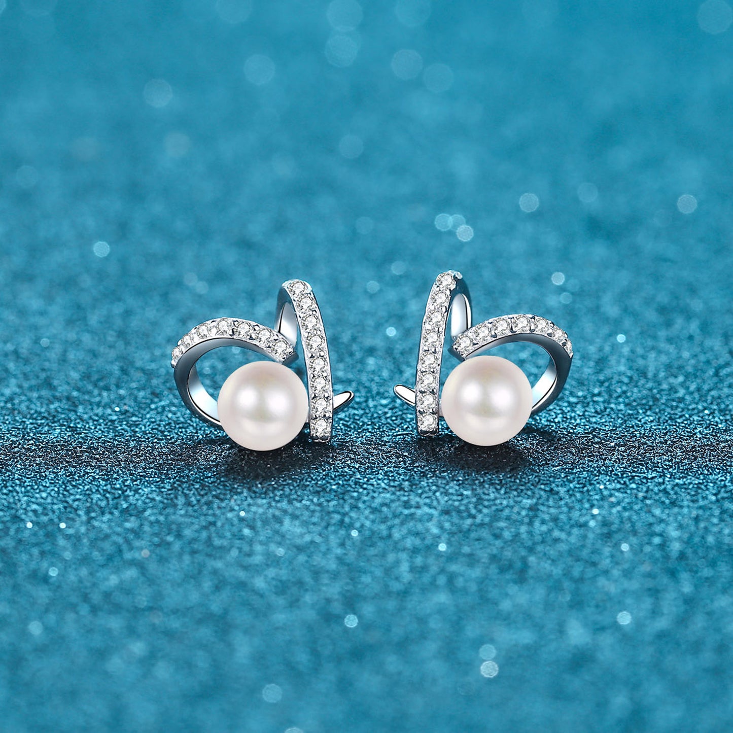 Natural Pearl Moissanite 925 Sterling Silver Earrings apparel & accessories