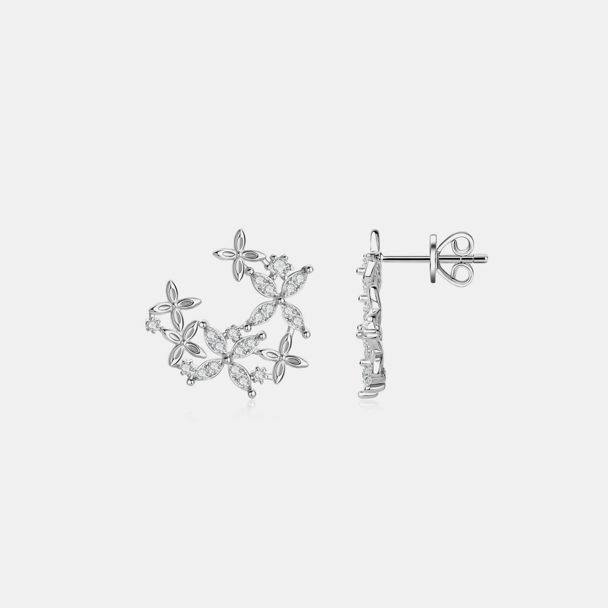 925 Sterling Silver Moissanite Lucky Clover Earrings apparel & accessories