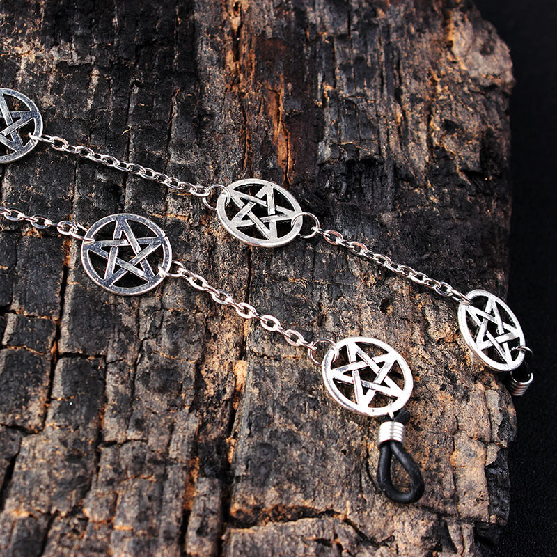 Alloy Moon Glasses Hanging Chain Cross Pentagram Sun Glasses Chain apparels & accessories