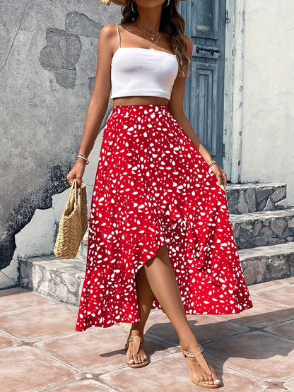 High-Low Printed Skirt apparel & accessories