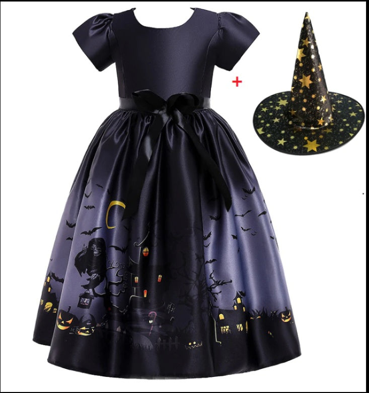 Halloween Princess Dress Printed Mesh halloween