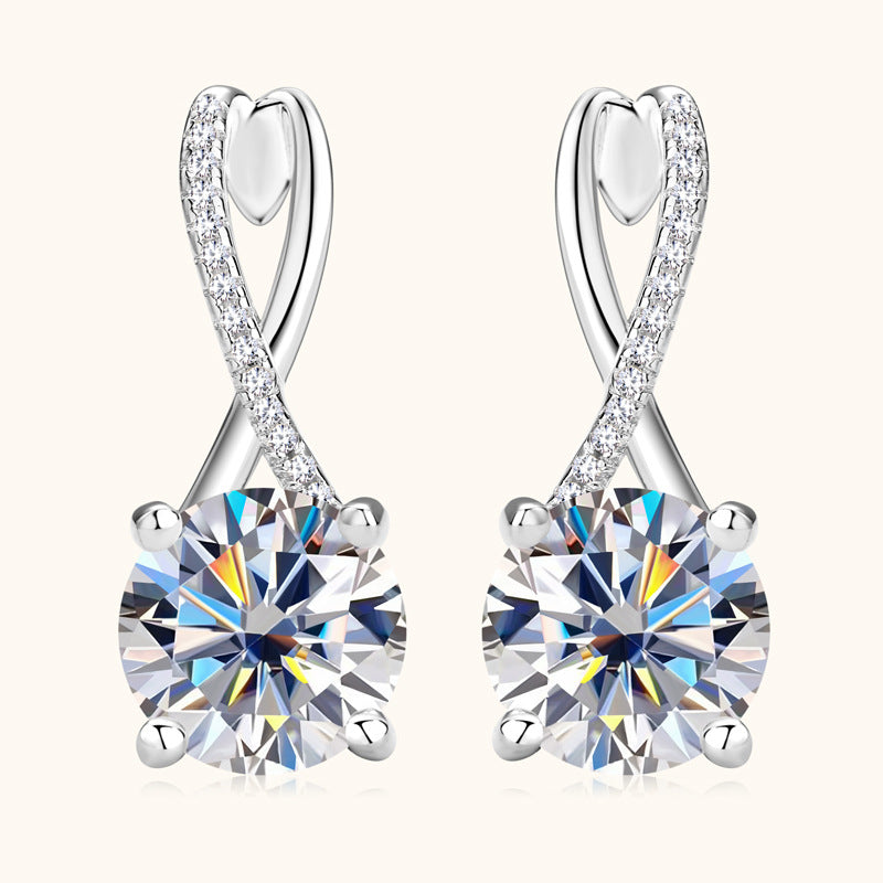 Fashion Diamond High-grade S925 Sterling Silver Earrings Jewelry