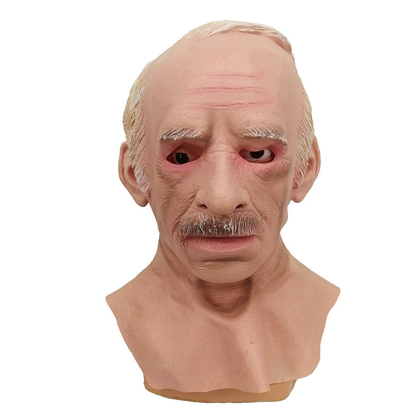 Bald Grandpa Mask & wig Latex halloween