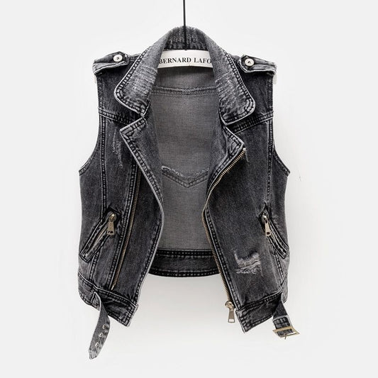 Slim And Versatile Women's Short Denim Vest apparels & accessories