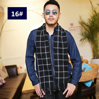 Men's Fashion Casual Warm Plaid Scarf Men's Scarves