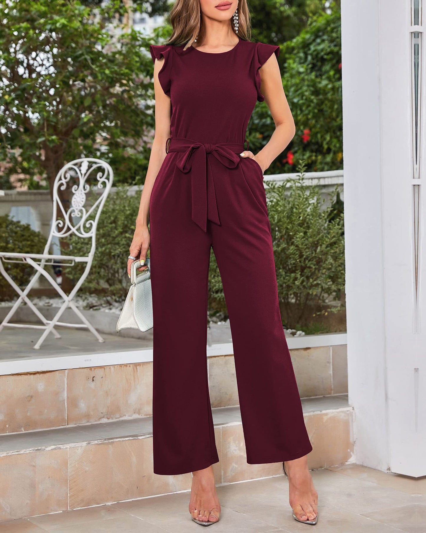 Jumpsuit Women's Ruffled Wide Leg Strap apparel & accessories