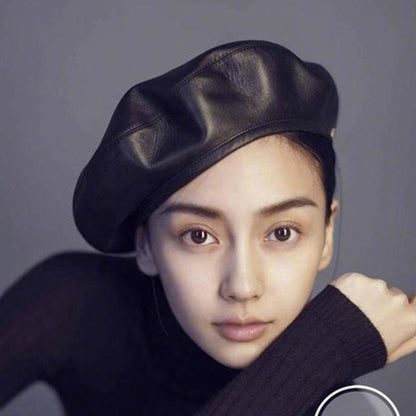 All-matching PU Leather Beret apparels & accessories