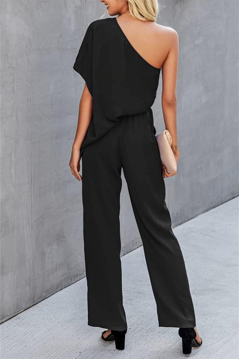 Single Shoulder Short Sleeve Jumpsuit apparel & accessories