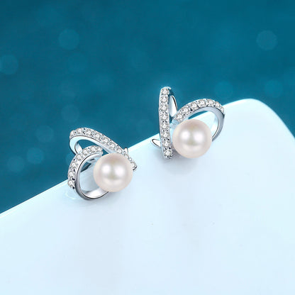 Natural Pearl Moissanite 925 Sterling Silver Earrings apparel & accessories