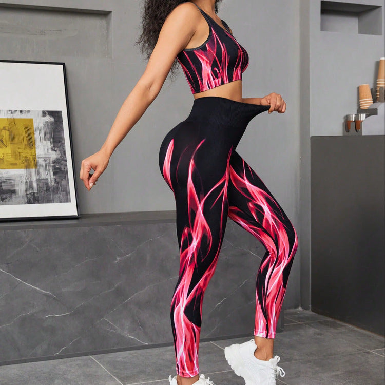 Seamless Gradient High Elastic Sports Bra Blouse And Pants apparels & accessories