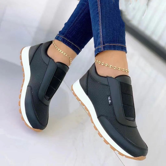 Casual Flat Round Toe Sneakers Fashion Shoes & Bags