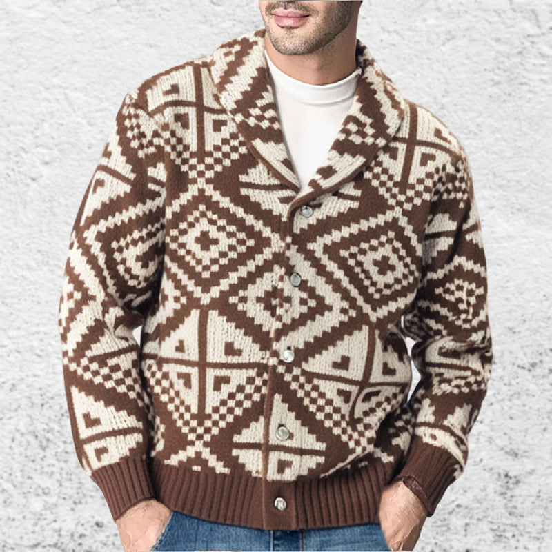 Men's Casual Geometric Jacquard Sweater apparels & accessories