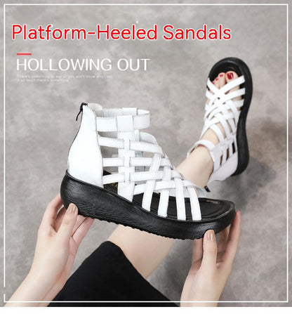 Ethnic Style Retro Wedge Sandals Women's Heel Sandal Boots Shoes & Bags