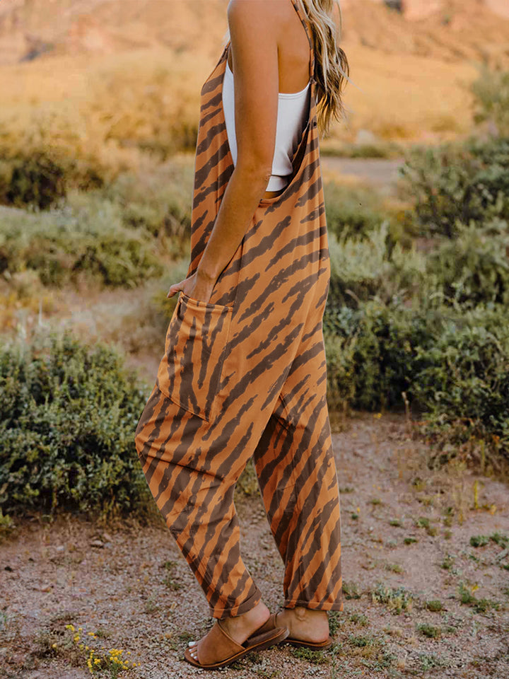 Printed V-Neck Sleeveless Jumpsuit Bottom wear