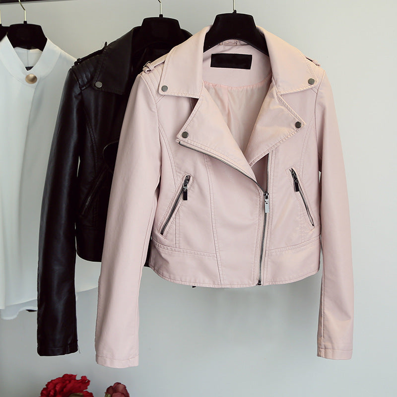 PU Women's Short  Leather Jacket apparels & accessories