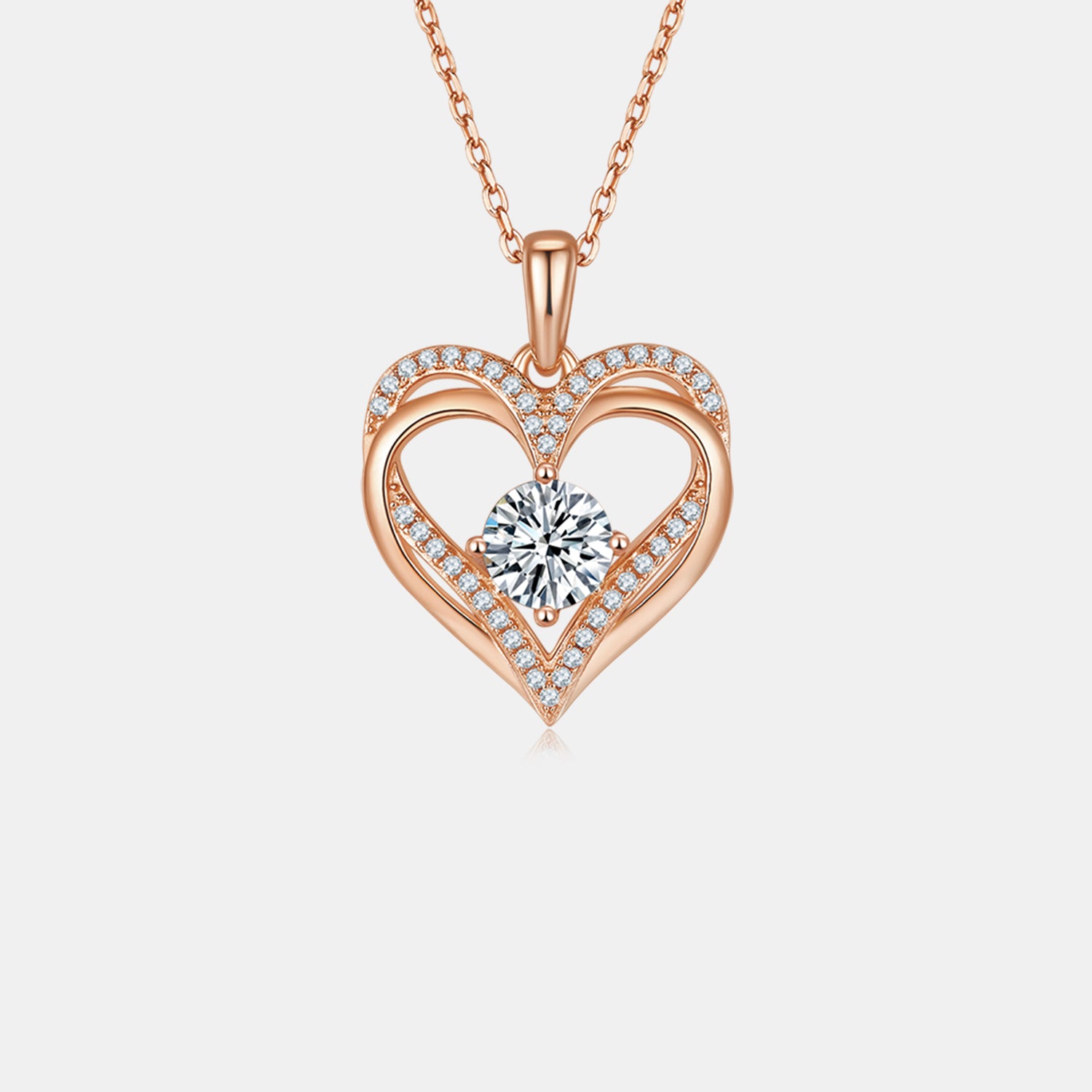 1.2 Carat Moissanite 925 Sterling Silver Heart Necklace apparel & accessories